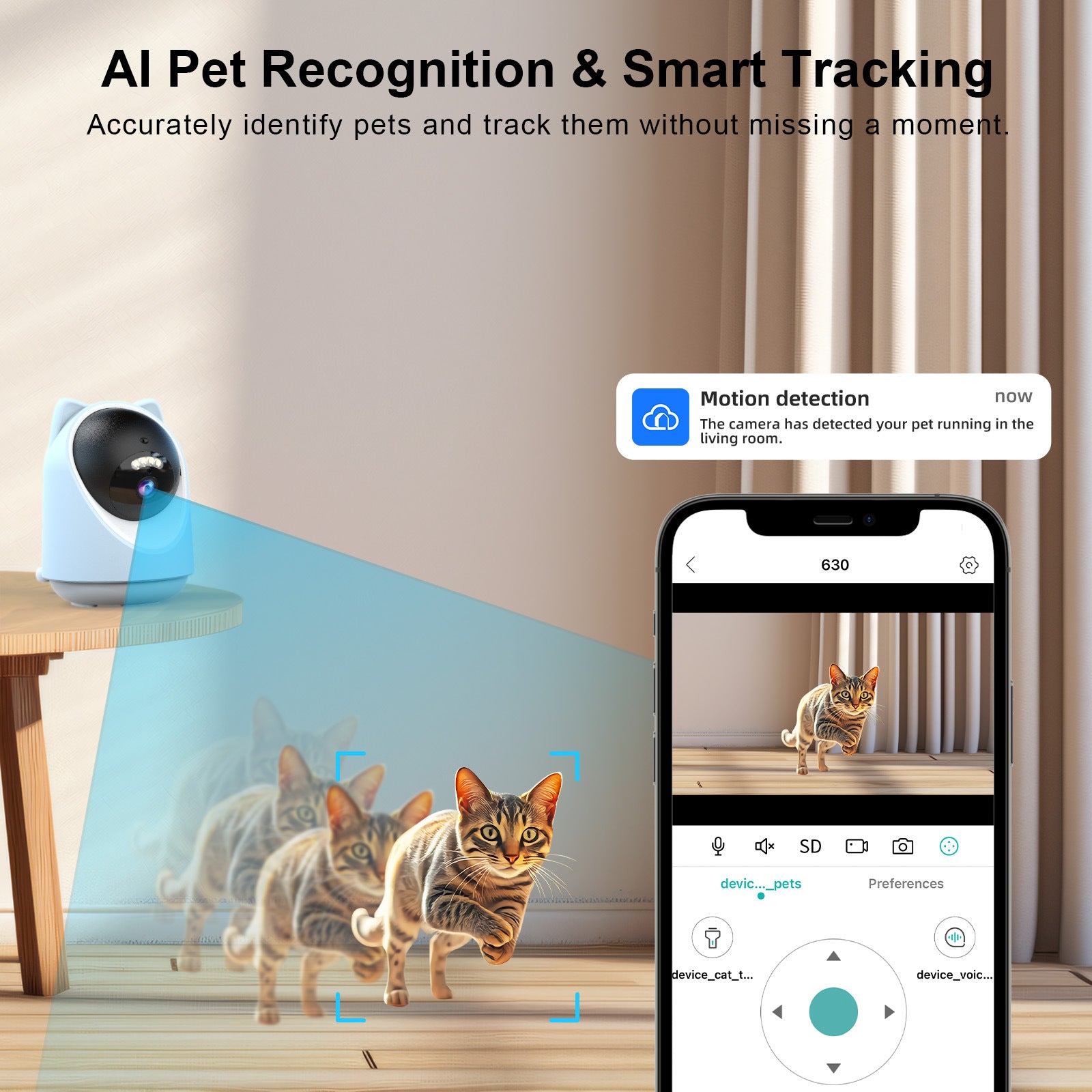AI Pet Camera with Auto-Tracking & Laser Toy - 5G Smart Monitor