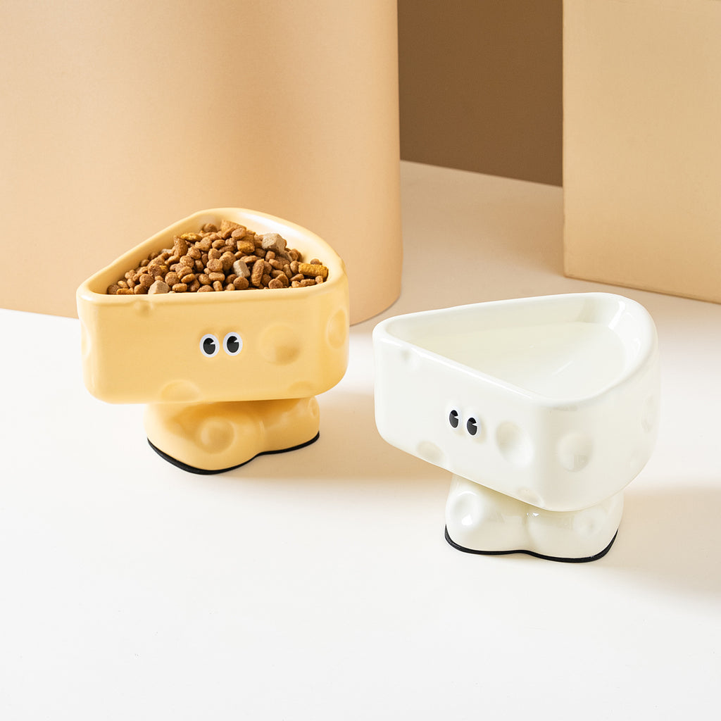 Elevated Ceramic Cat Bowl - Non-Slip Slow Feeder & Spine Protection