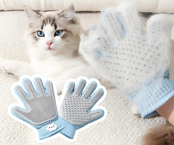 硅胶宠物美容手套 - 温和去毛按摩