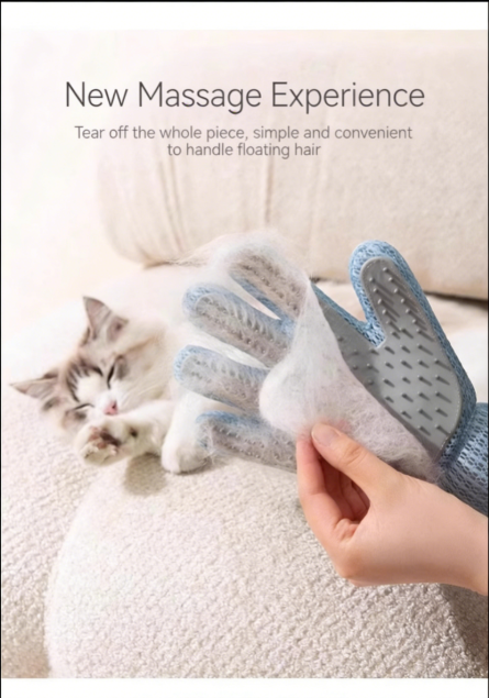Silicone Pet Grooming Gloves - Gentle Deshedding & Massage
