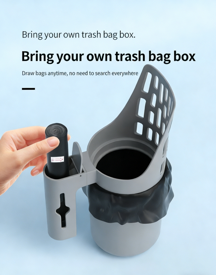 All-in-One Cat Litter Scoop with Built-in Waste Container