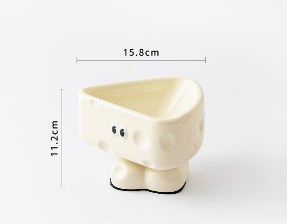 Elevated Ceramic Cat Bowl - Non-Slip Slow Feeder & Spine Protection