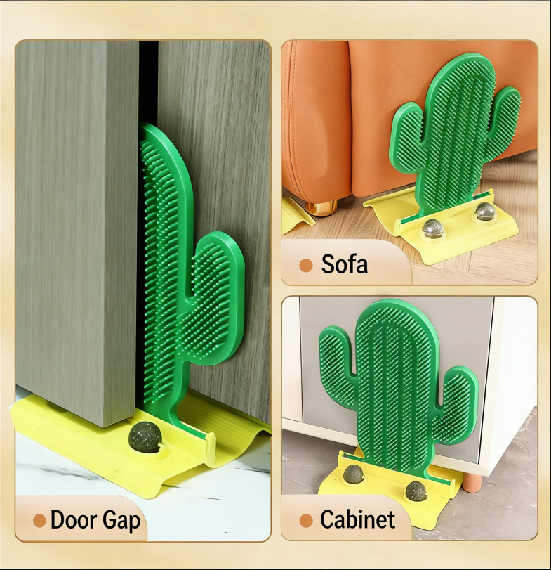 Cactus Cat Scratcher with Catnip Ball Toy