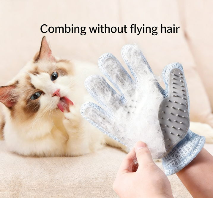 硅胶宠物美容手套 - 温和去毛按摩