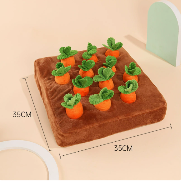 Interactive Carrot Pulling Plush Toy - Sniffing Mat & Chew Toy