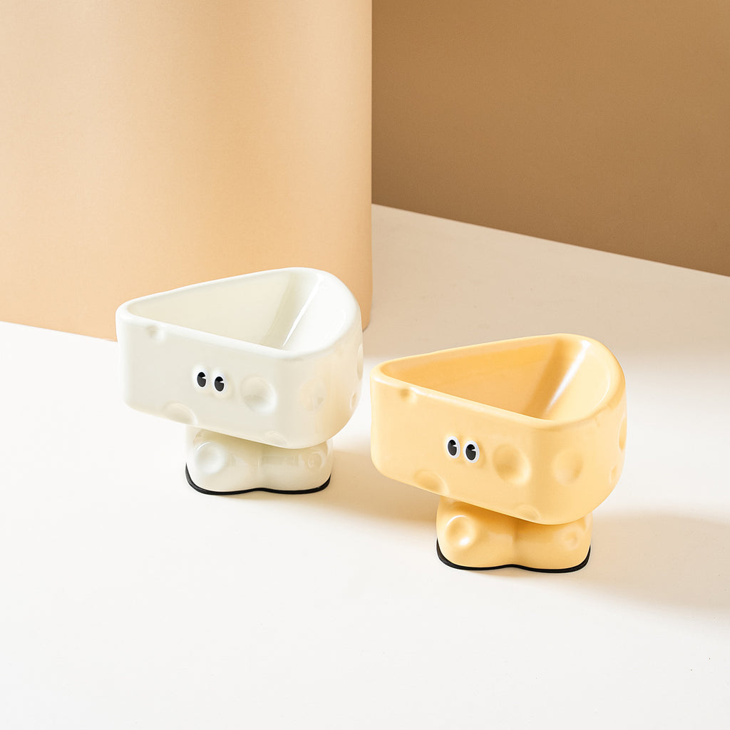 Elevated Ceramic Cat Bowl - Non-Slip Slow Feeder & Spine Protection