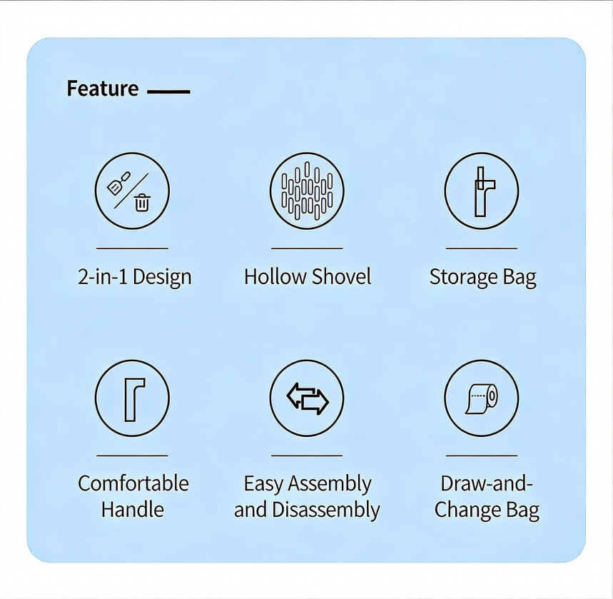 All-in-One Cat Litter Scoop with Built-in Waste Container