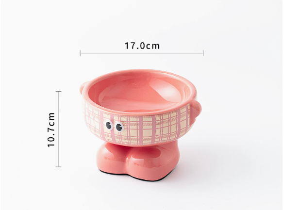 Elevated Ceramic Cat Bowl - Anti-Spill & Neck Protection