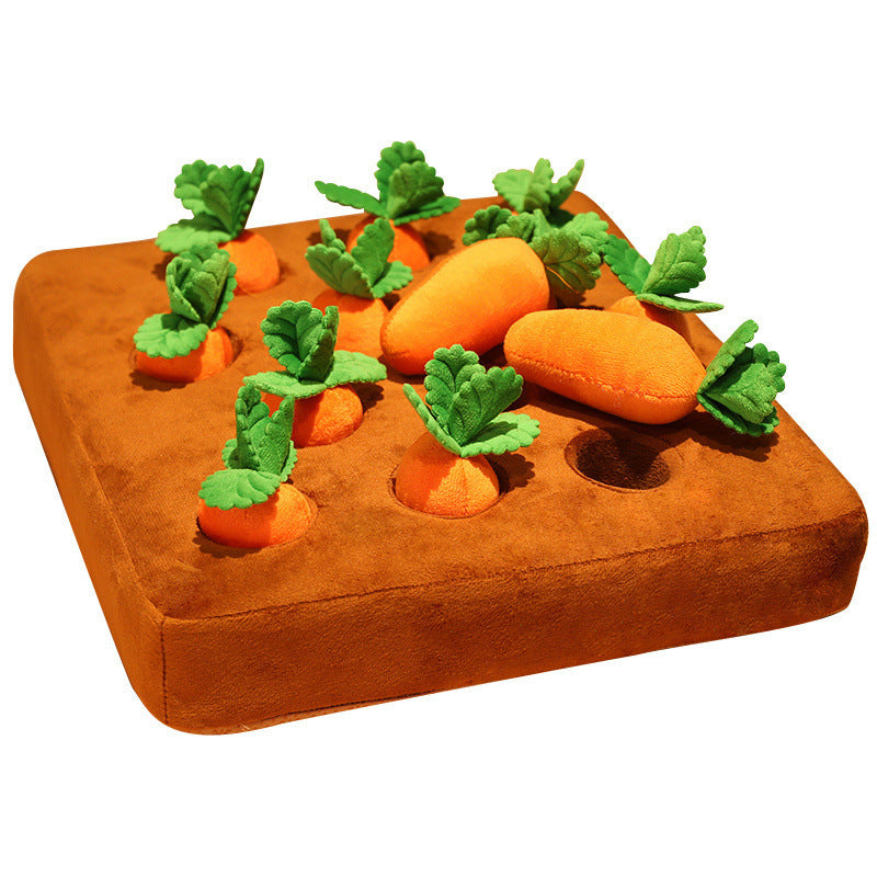 Interactive Carrot Pulling Plush Toy - Sniffing Mat & Chew Toy