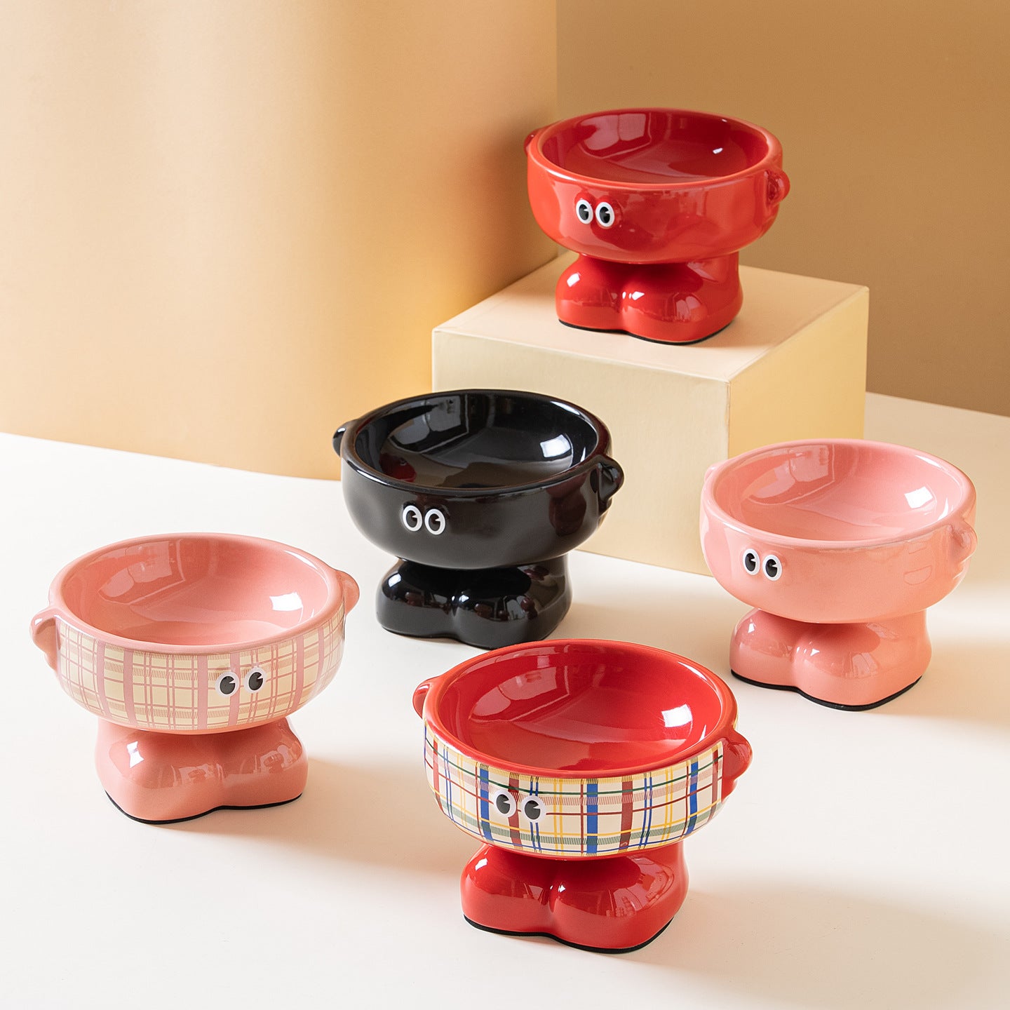 Elevated Ceramic Cat Bowl - Anti-Spill & Neck Protection