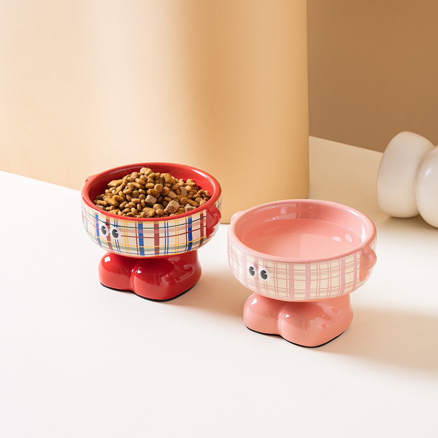 Elevated Ceramic Cat Bowl - Anti-Spill & Neck Protection