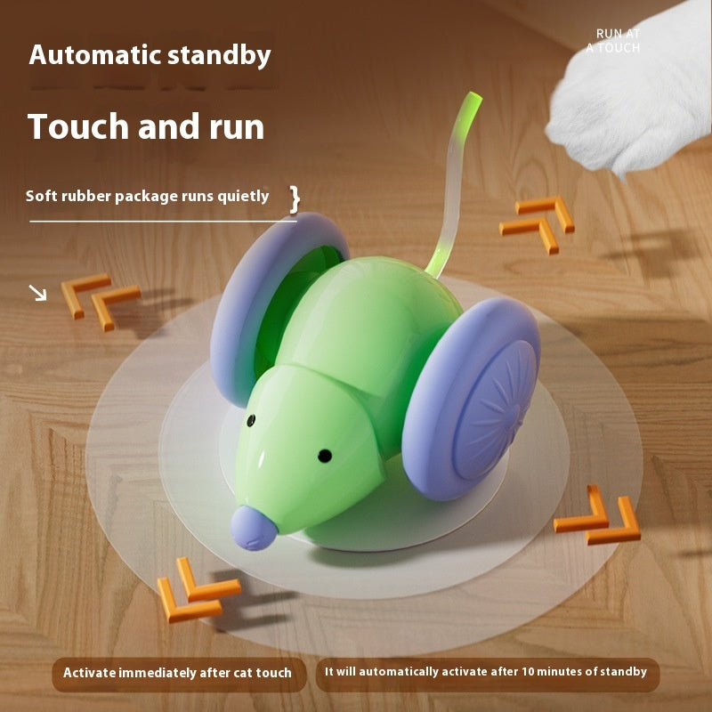 Smart Interactive Cat Toy - Auto Mouse Car with Obstacle Avoidance