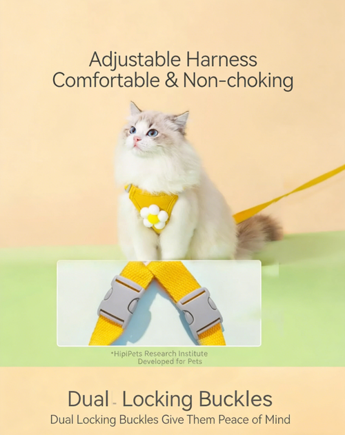 Anti-Escape Cat Harness & Leash Set - Adjustable Vest Style