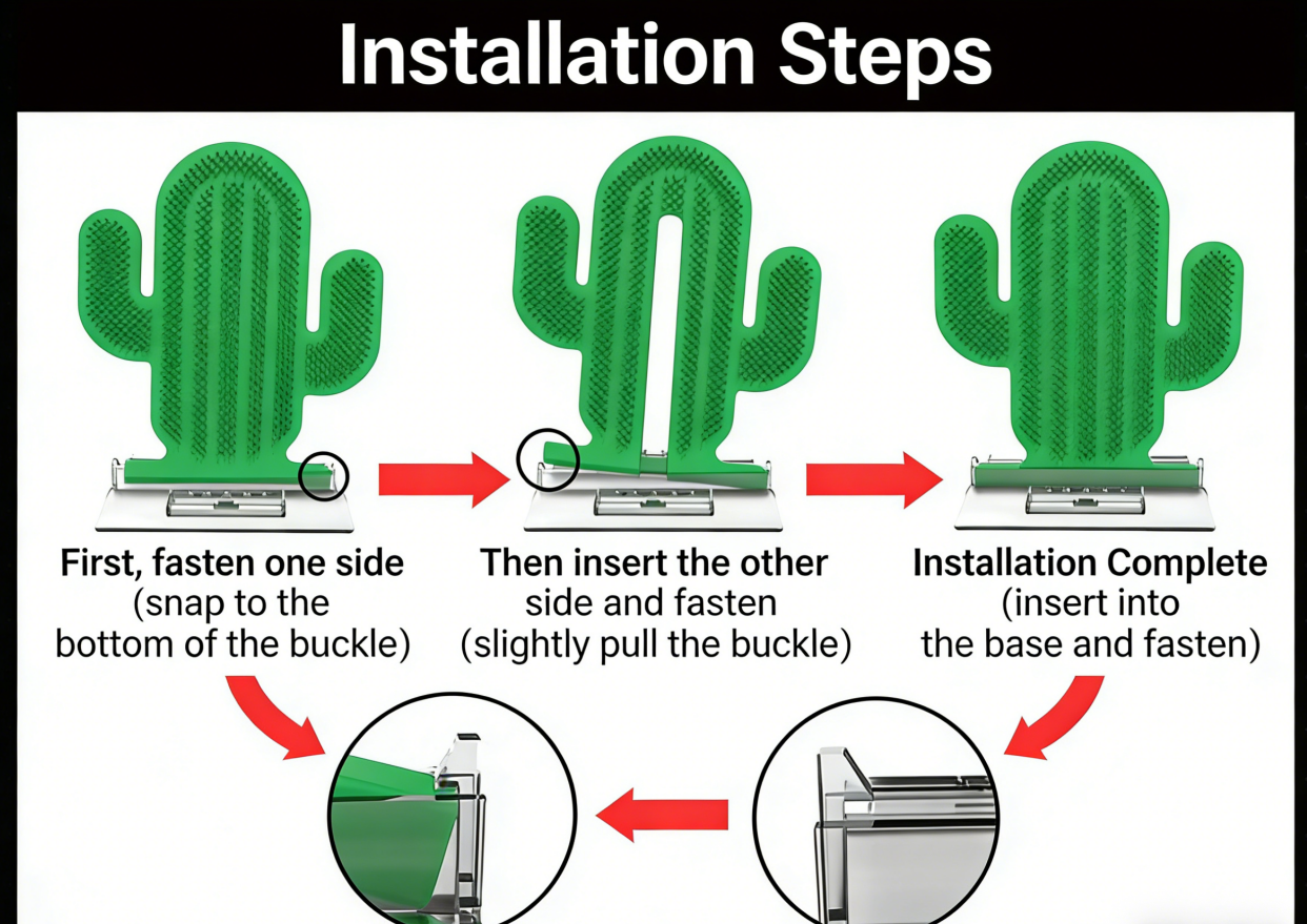 Cactus Cat Scratcher with Catnip Ball Toy