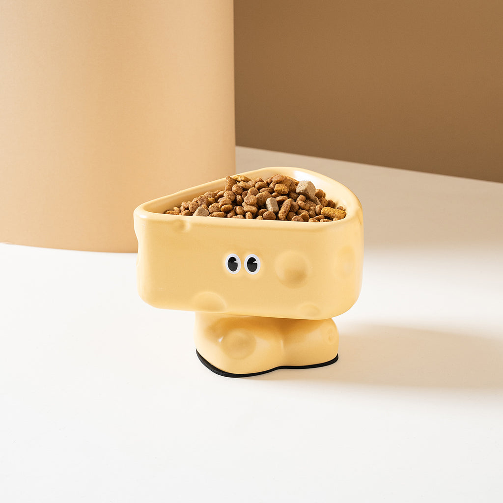 Elevated Ceramic Cat Bowl - Non-Slip Slow Feeder & Spine Protection