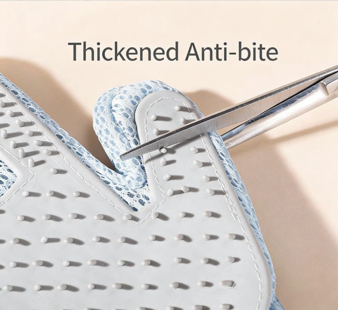 硅胶宠物美容手套 - 温和去毛按摩