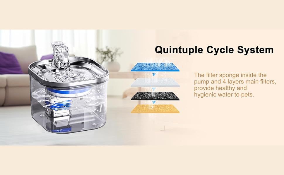Smart Pet Water Fountain with Temperature Control & Filtration