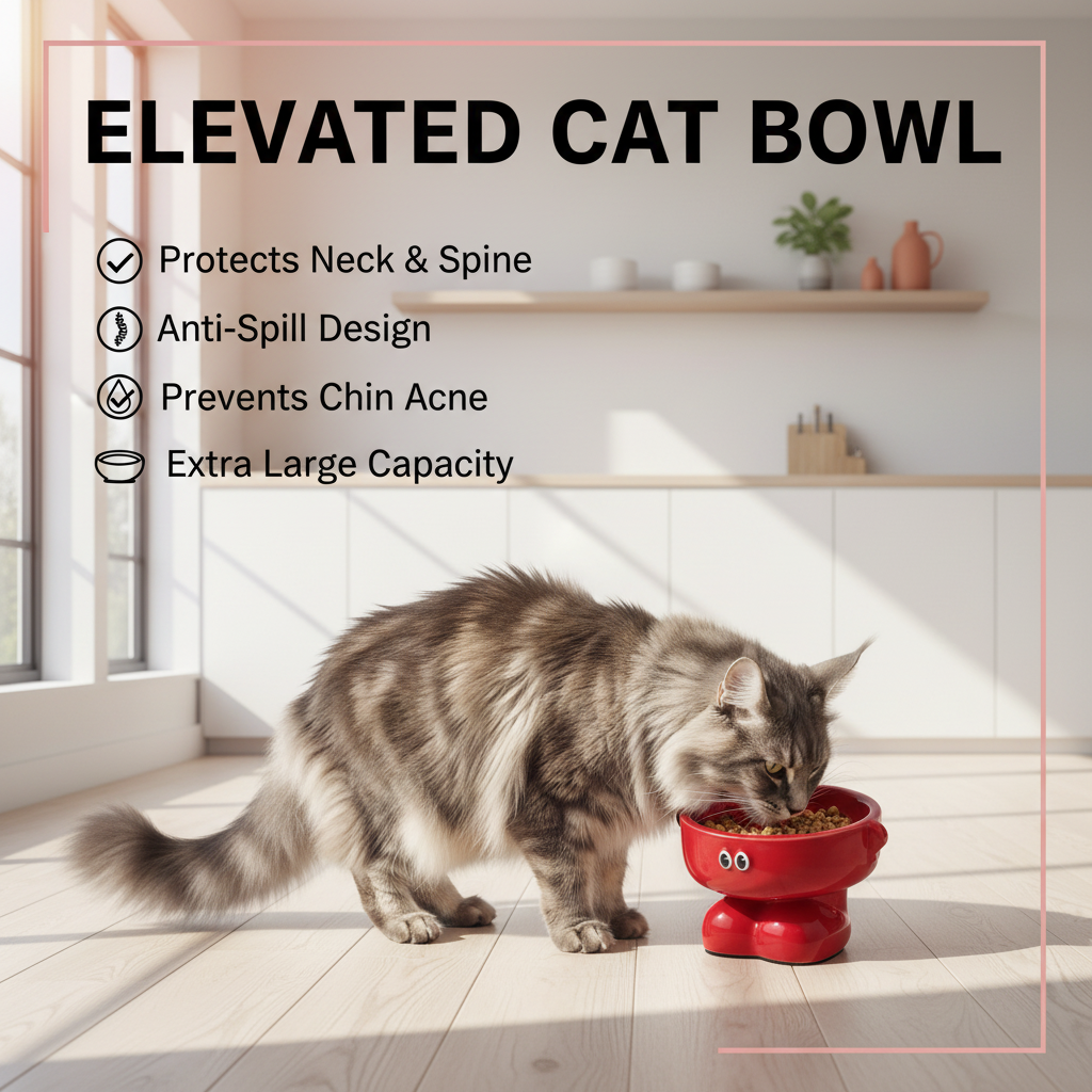 Elevated Cat Bowl - Maine Coon Home Lifestyle