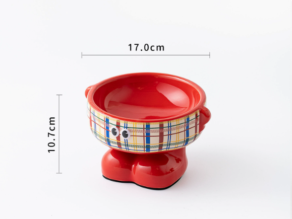 Elevated Ceramic Cat Bowl - Anti-Spill & Neck Protection