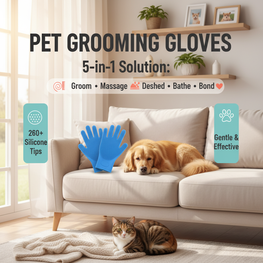Pet Grooming Gloves - Functional Home Style