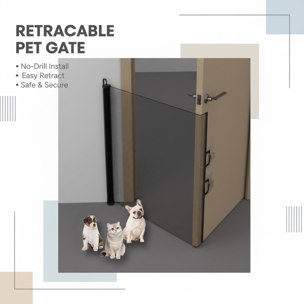 Retractable Pet Gate - Modern Design